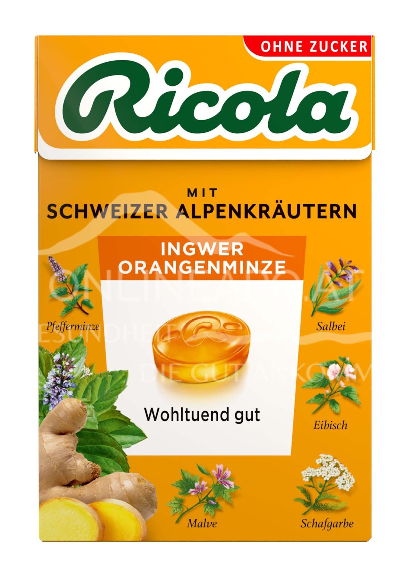 Ricola Ingwer Orangenminze Bonbons Zuckerfrei Box