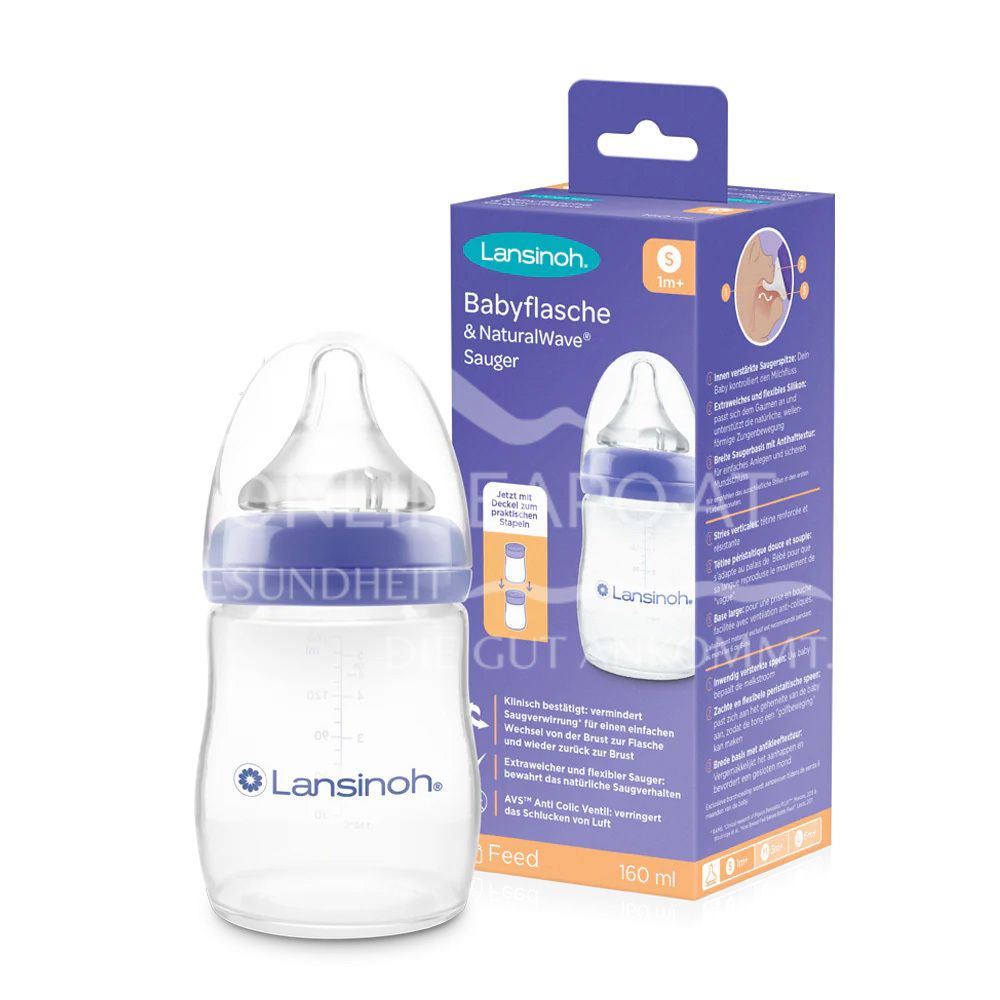 Lansinoh® Babyflasche mit NaturalWave® Sauger (Größe Small) 160 ml