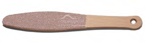 Kozbach Pharma 5502H Hornhautfeile ovale Form, Holzgriff, beidseitig, 17 cm