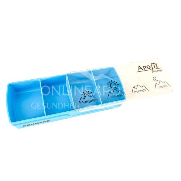 APOfit Weekly Dispenser, 7-compartment planner, blue