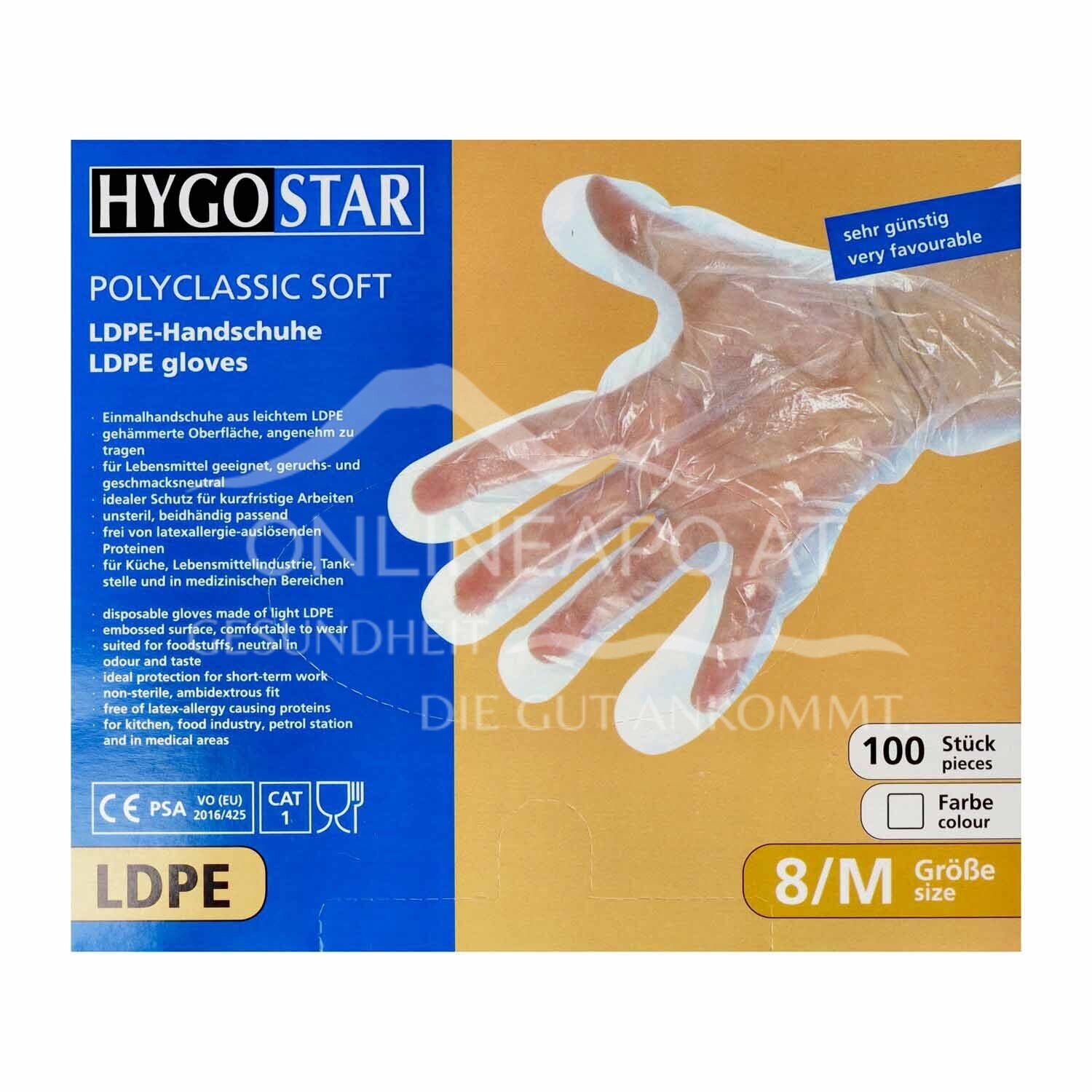 Hygostar® Polyclassic Soft LDPE Einweghandschuhe - Größe M