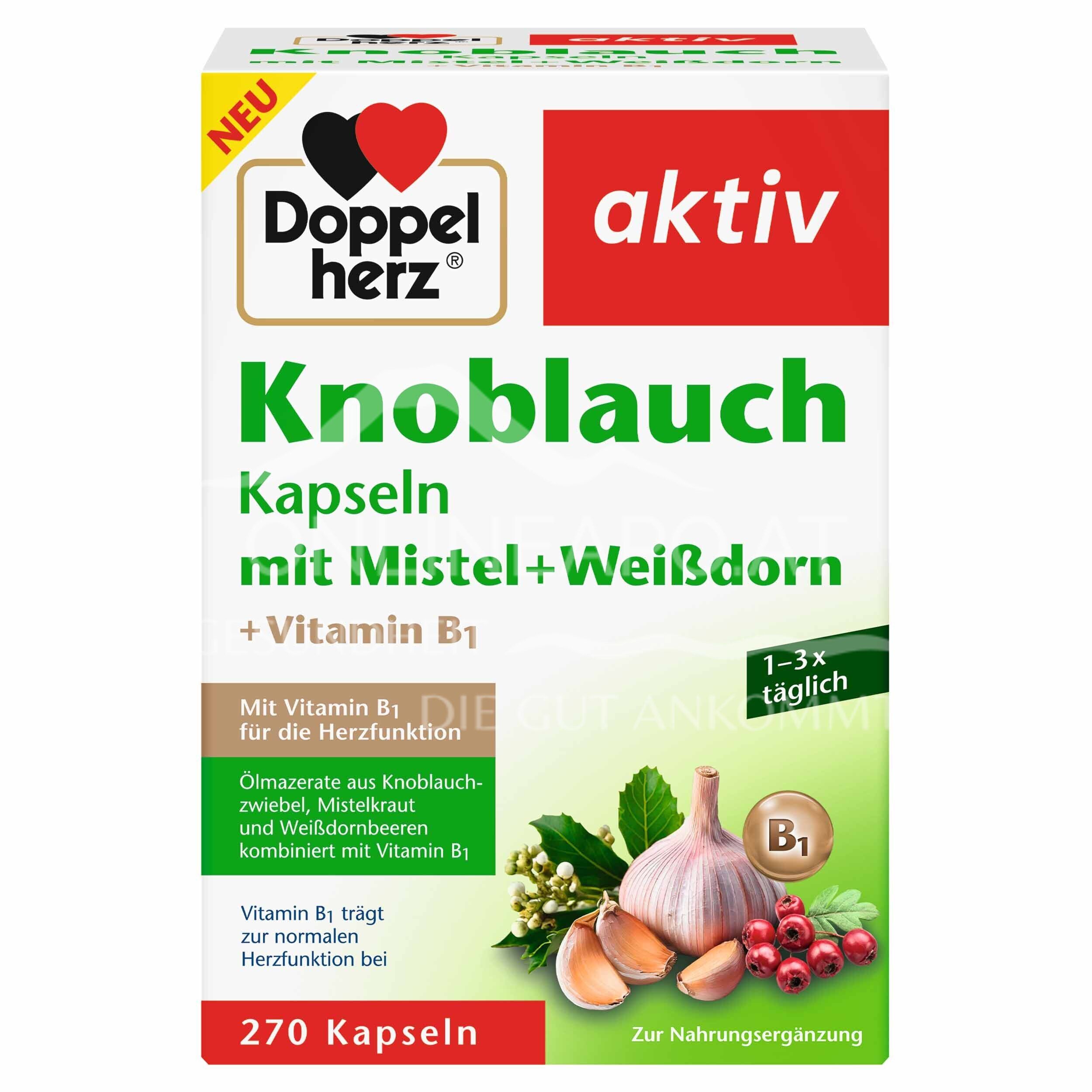 Doppelherz aktiv Knoblauch Kapseln mit Mistel + Weißdorn + Vitamin B1