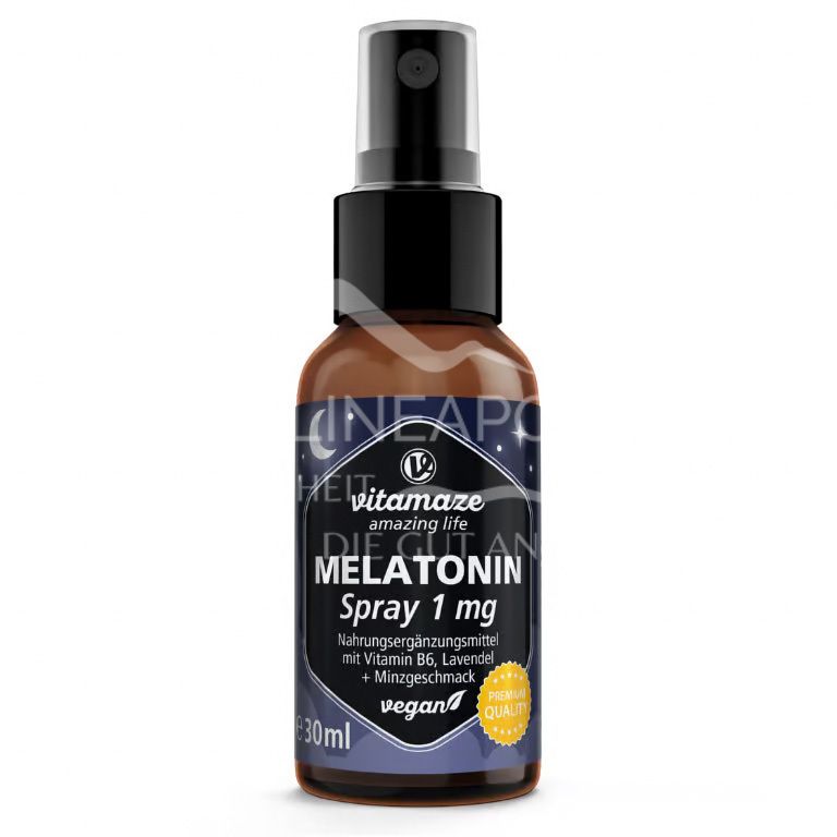 Vitamaze Melatonin 1 mg Spray + Vitamin B6, Lavendel und Minzgeschmack