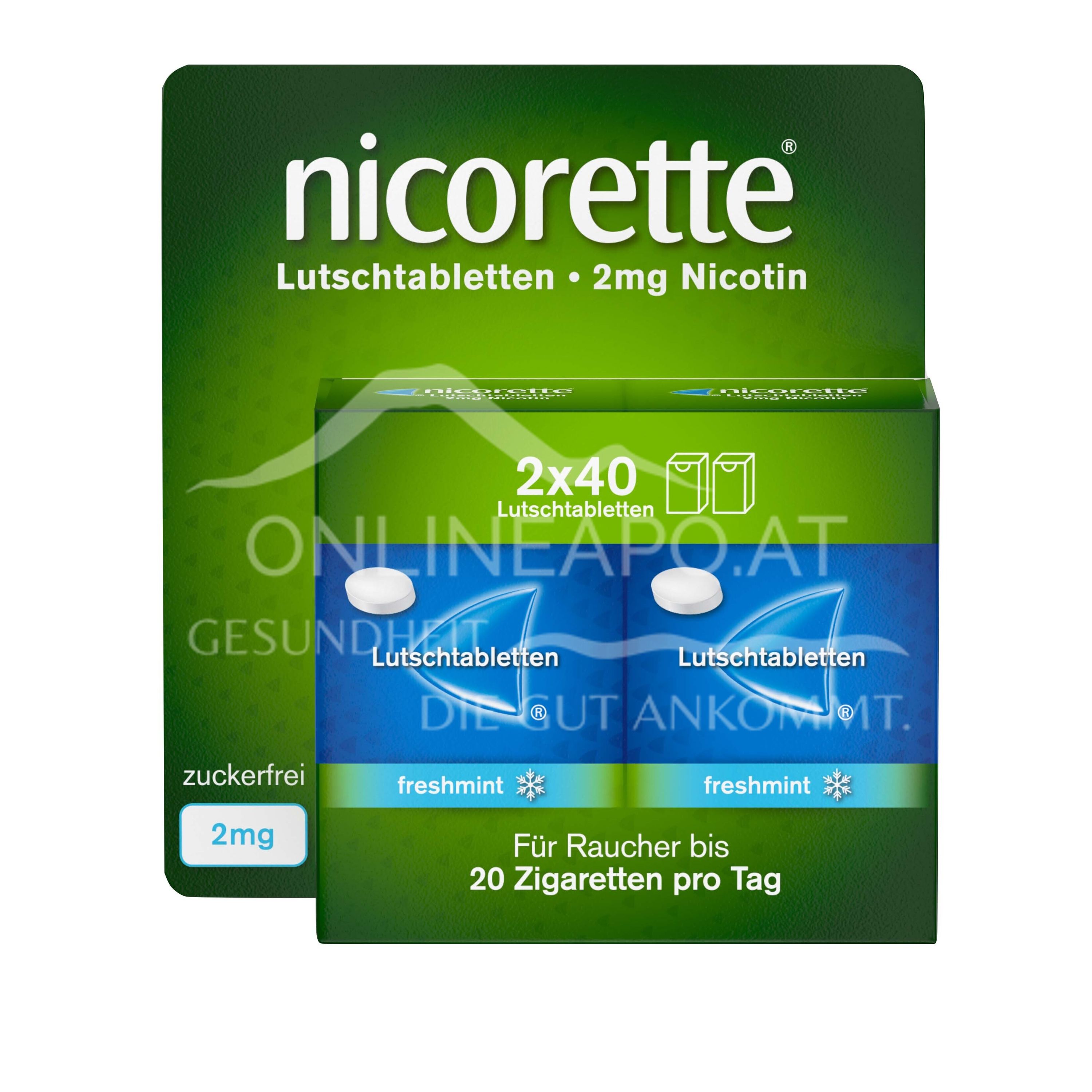 Nicorette® freshmint 2 mg Lutschtabletten 2 x 40 Stück