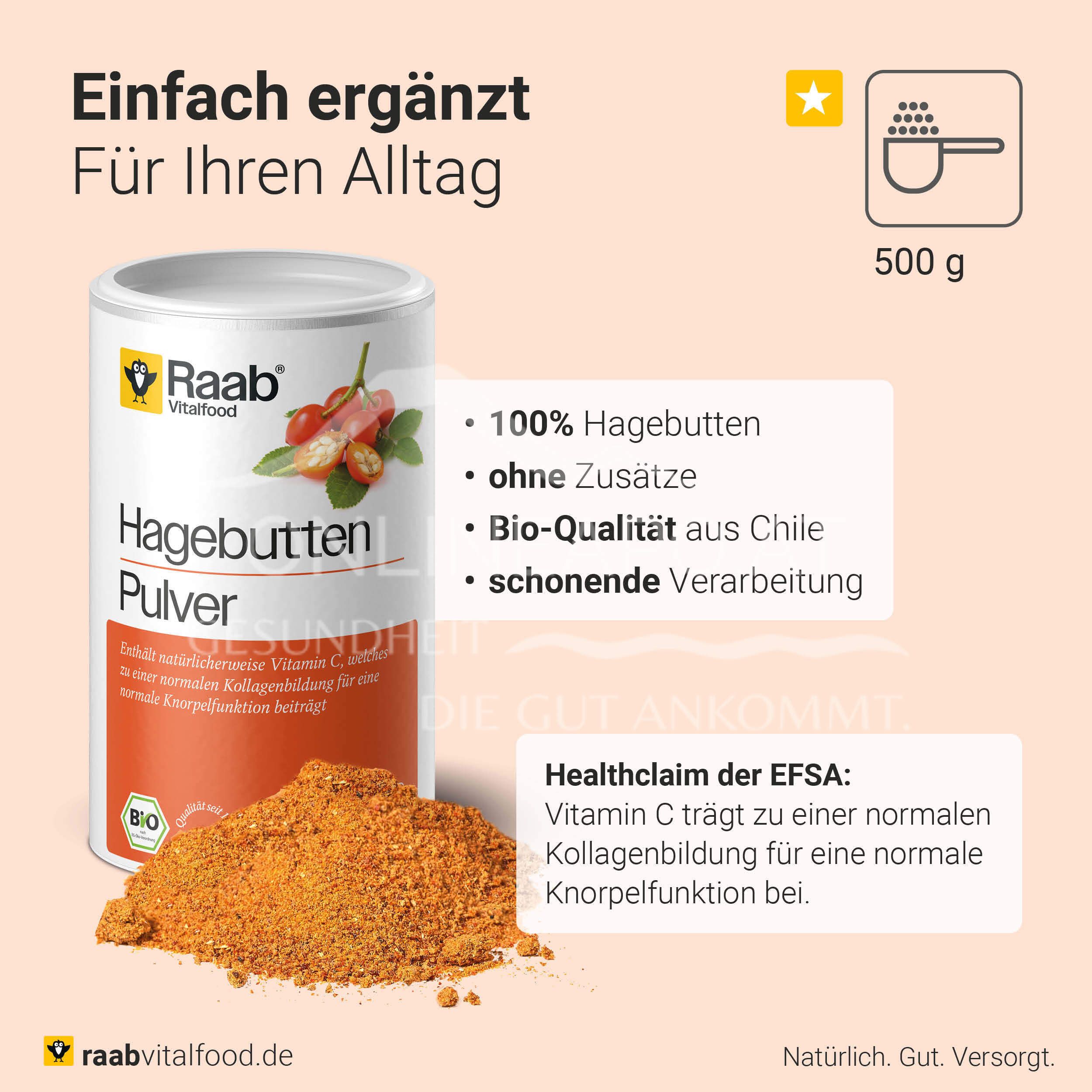 Raab® Vitalfood Bio Hagebutte Pulver