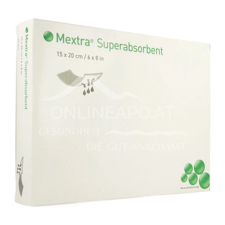 Mölnlycke Mextra® Superabsorbent Superabsorbent Wound Dressing sterile, 20 x 25 cm copy