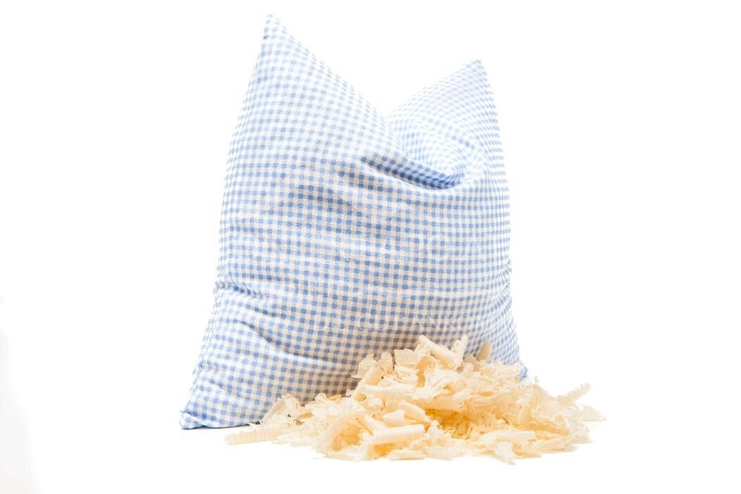 APOfit Swiss stone pine cushion blue chequered 25 x 25 cm