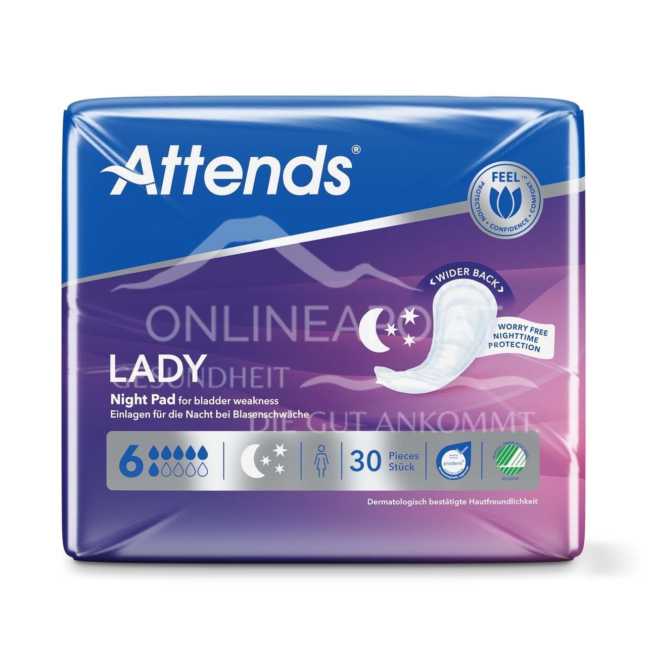 Attends Lady Night Pad 6 - Einlagen bei Harninkontinenz