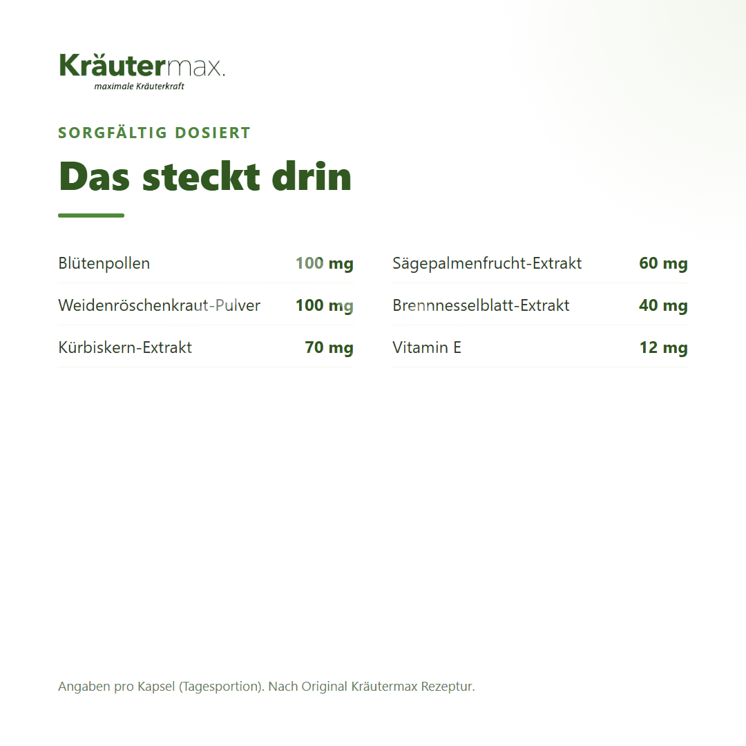 Kräutermax Kürbiskern plus Kapseln