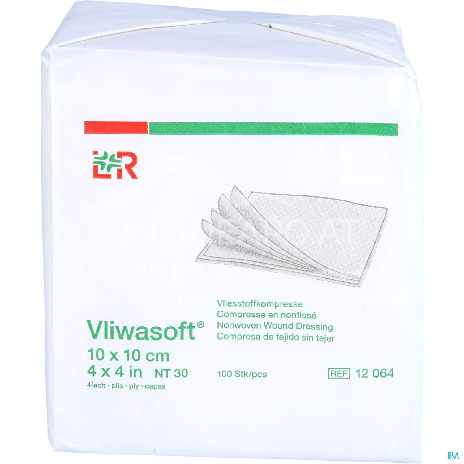 Vliwasoft® Vliesstoffkompressen, unsteril, 4-lagig, 10 x 10 cm