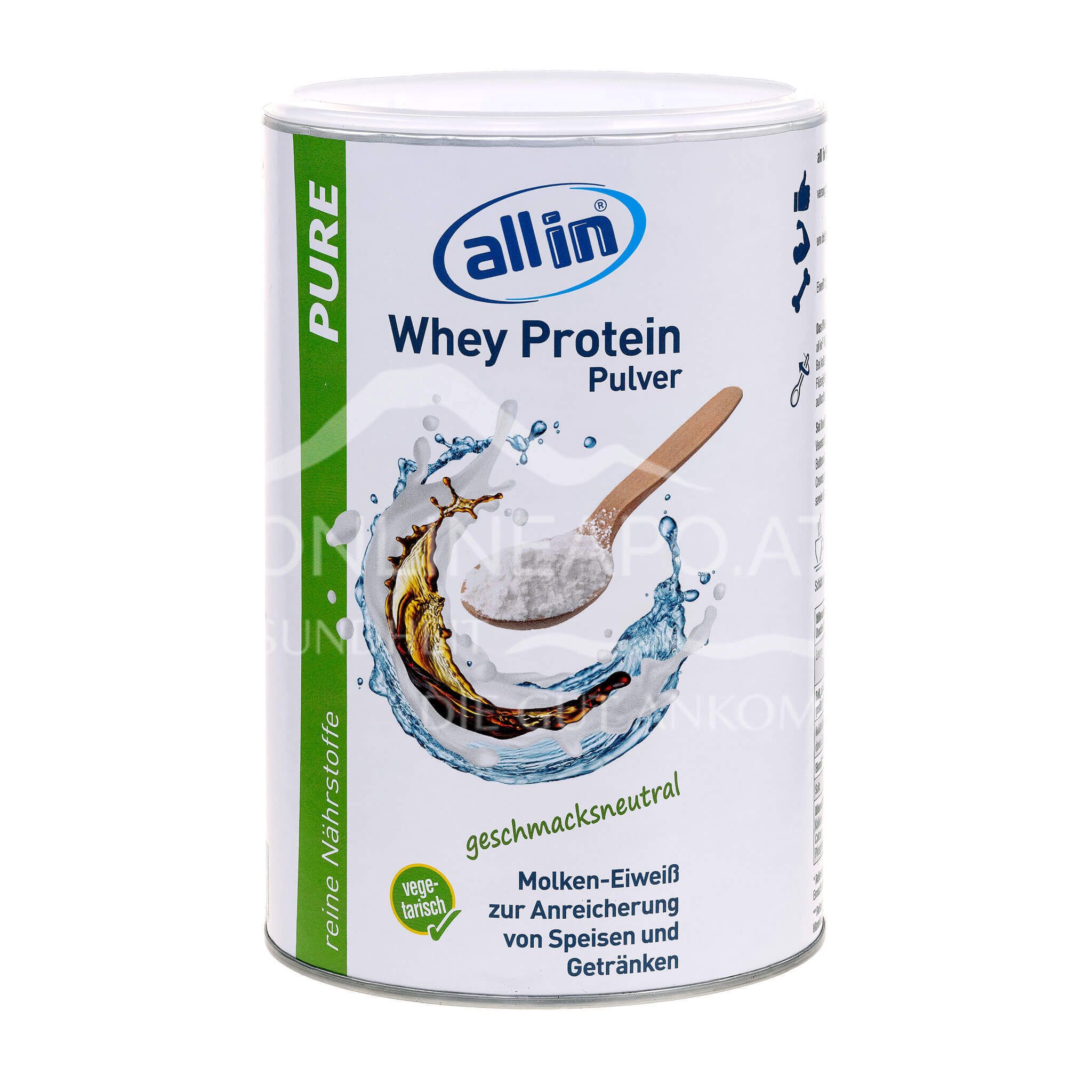 all in® PURE WHEY MOLKEN Protein Pulver (6 x 500 g)