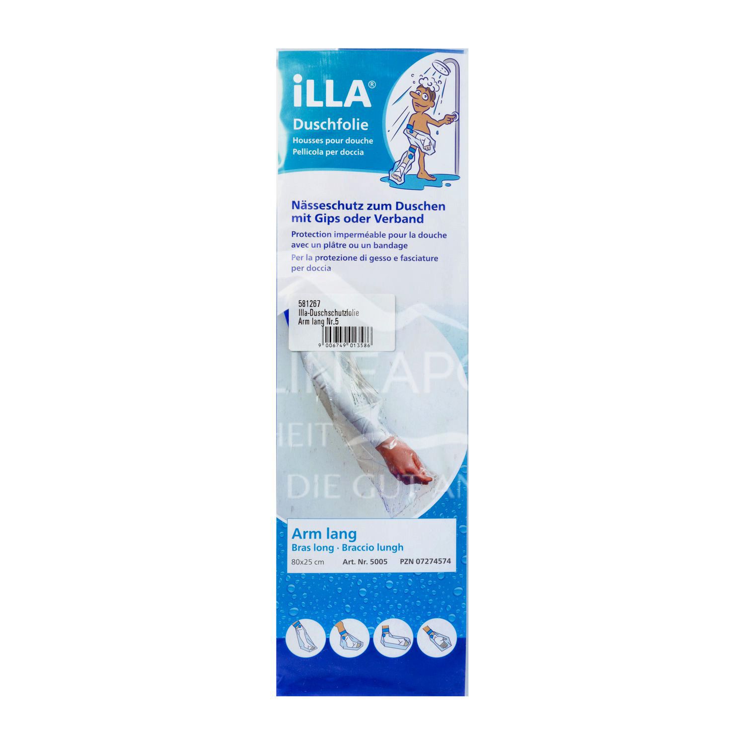 ILLA® Duschschutzfolien Arm lang 80 x 25 cm