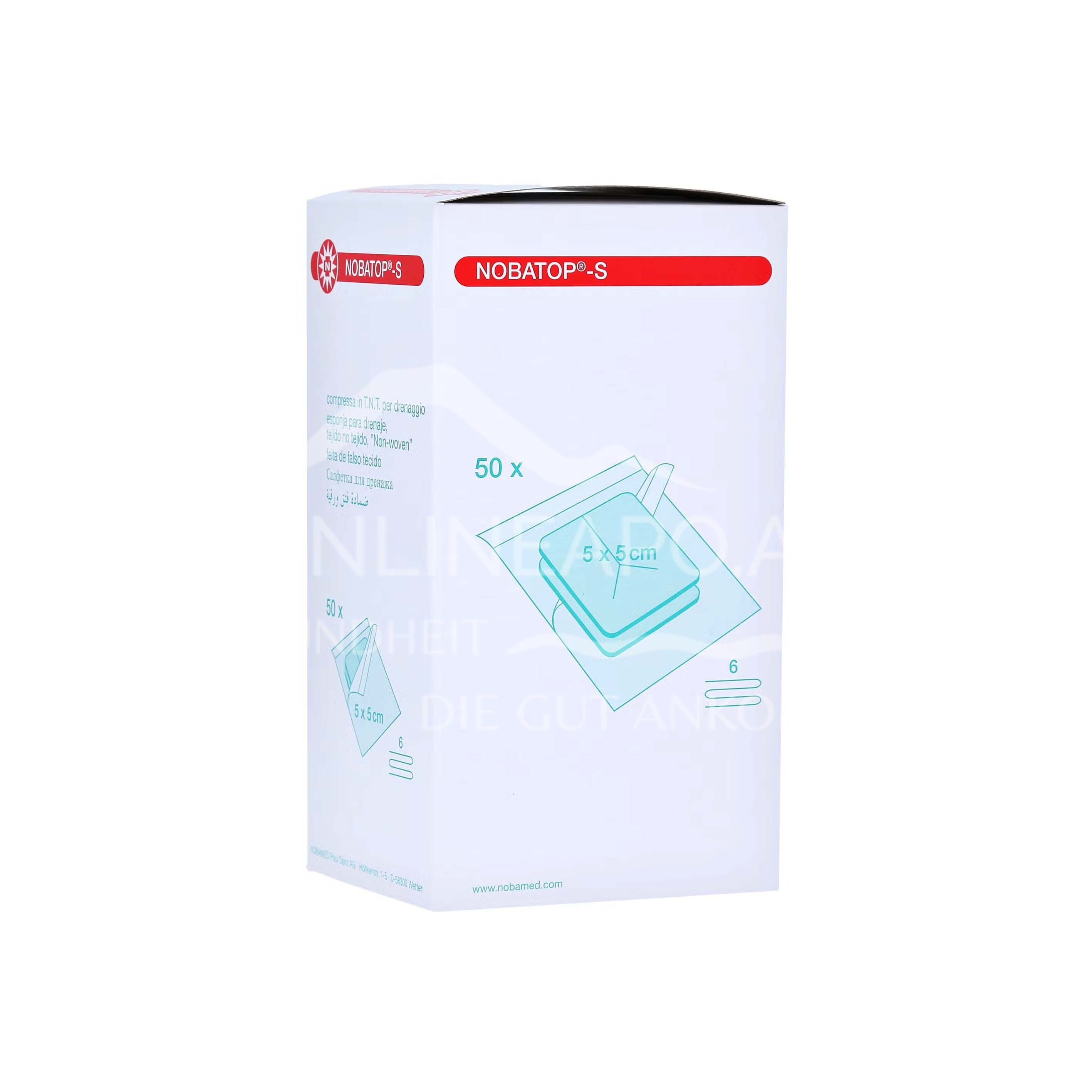 NOBATOP®-S Schlitzkompresse 6-fach, steril, 5 x 5 cm, 50 x 2 Stück