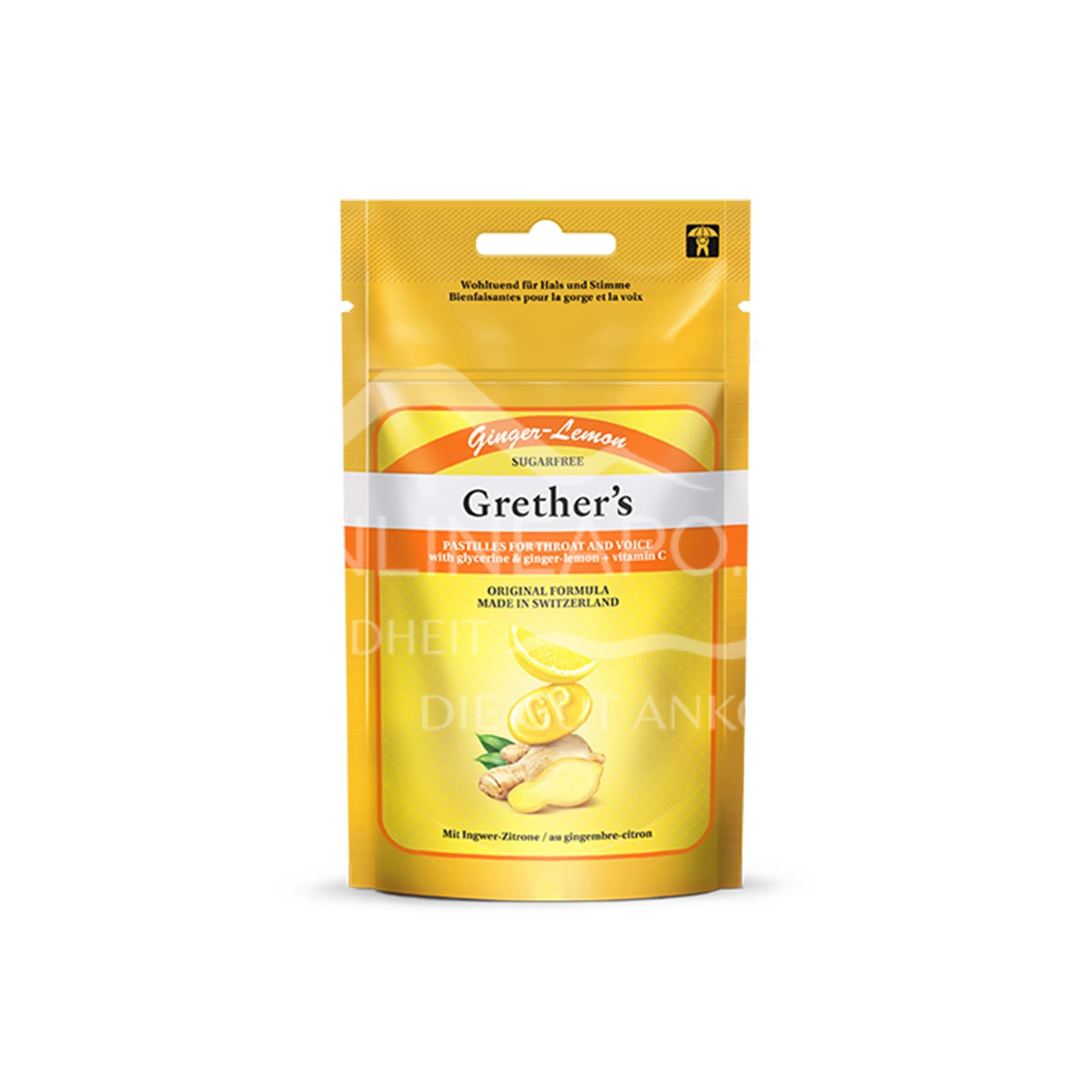 Grether's Ginger Lemon Weichpastillen zuckerfrei - Beutel