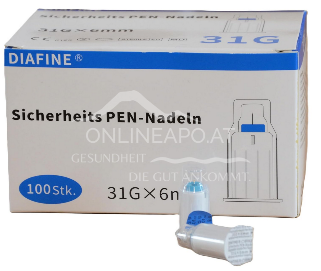 DIAFINE® Sicherheits-PEN Nadeln 31G x 6 mm