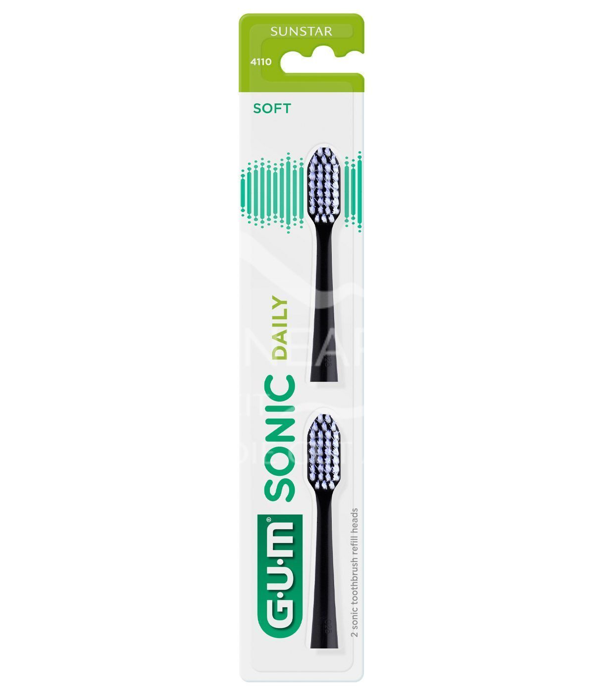 GUM® SONIC DAILY Ersatzbürstenköpfe - Schwarz