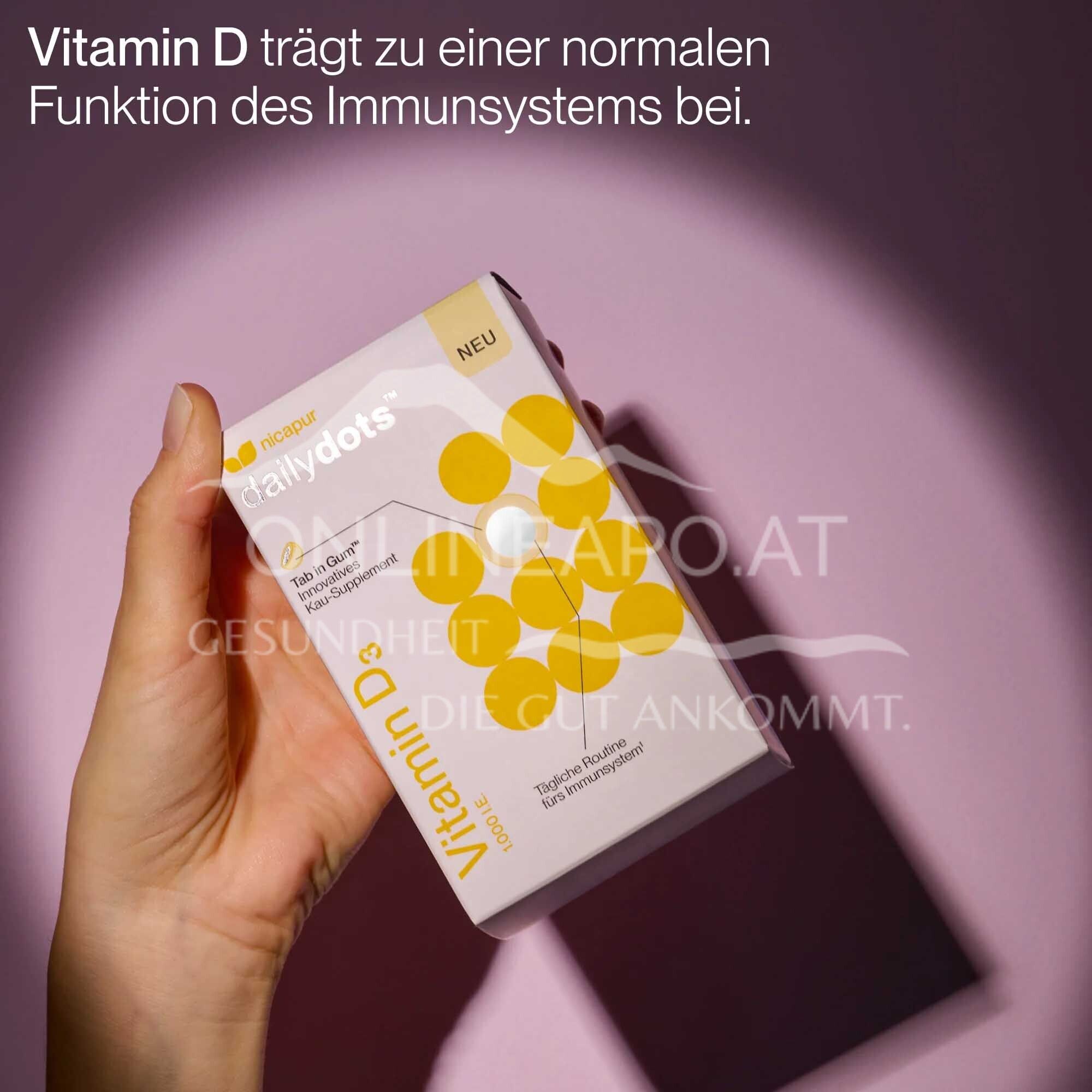 NICApur dailydots® Vitamin D3 1.000 I.E. Kau-Supplement
