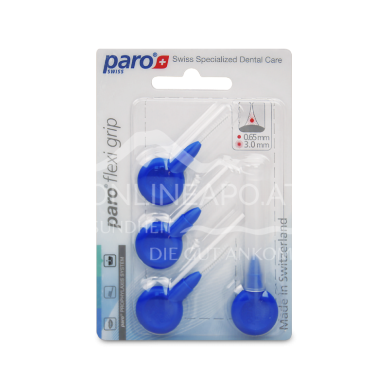 paro® flexi grip, x-fein, blau, zylindrisch, ø 3 mm Interdentalbürsten