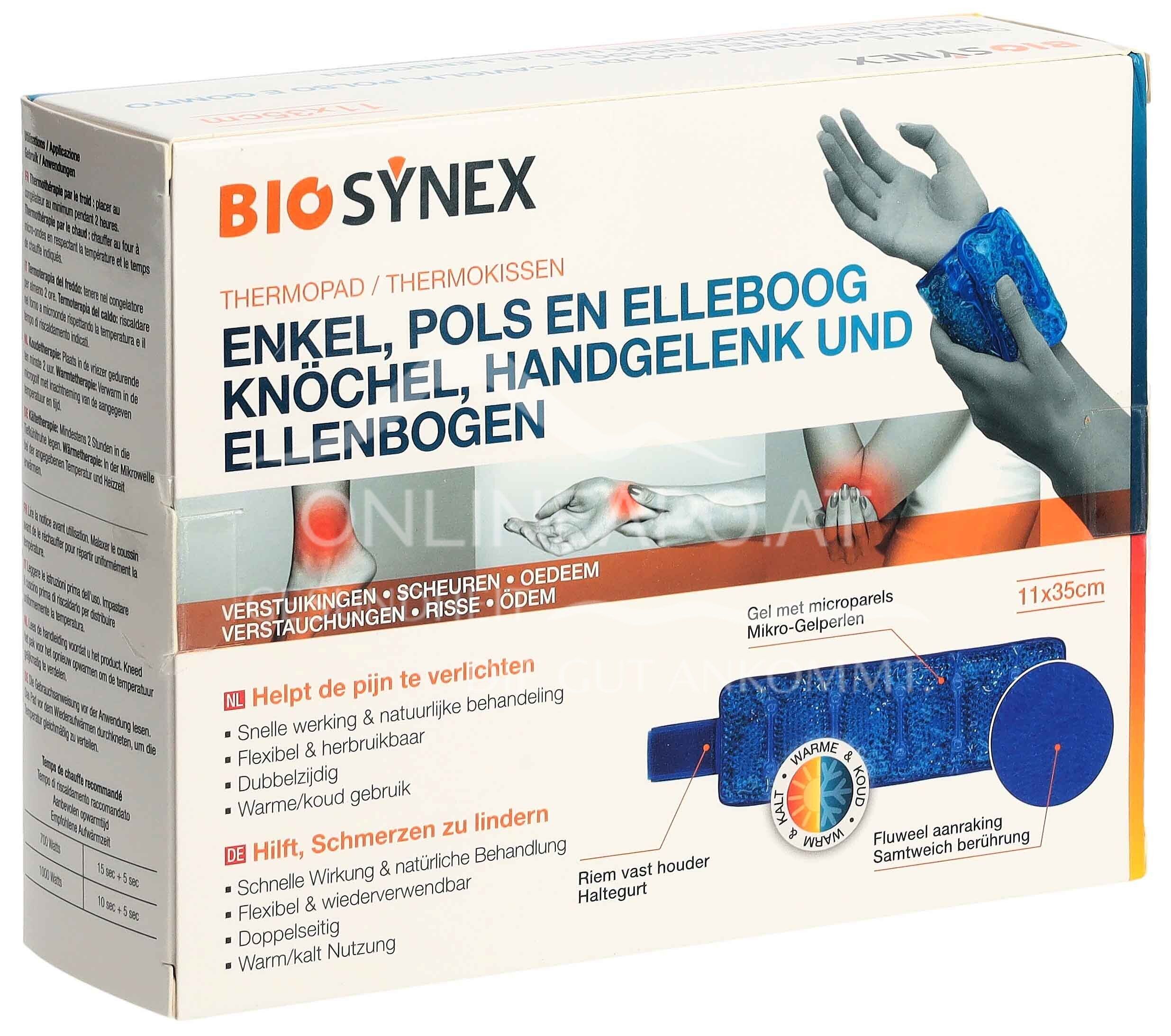 BIOSYNEX Thermokissen Knöchel, Handgelenk & Ellenbogen 11 x 35 cm