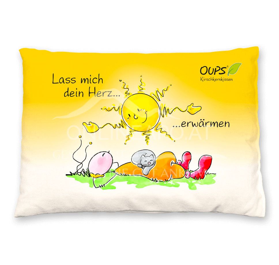 OUPS Kirschkernkissen Gelb - Lass mich dein Herz erwärmen