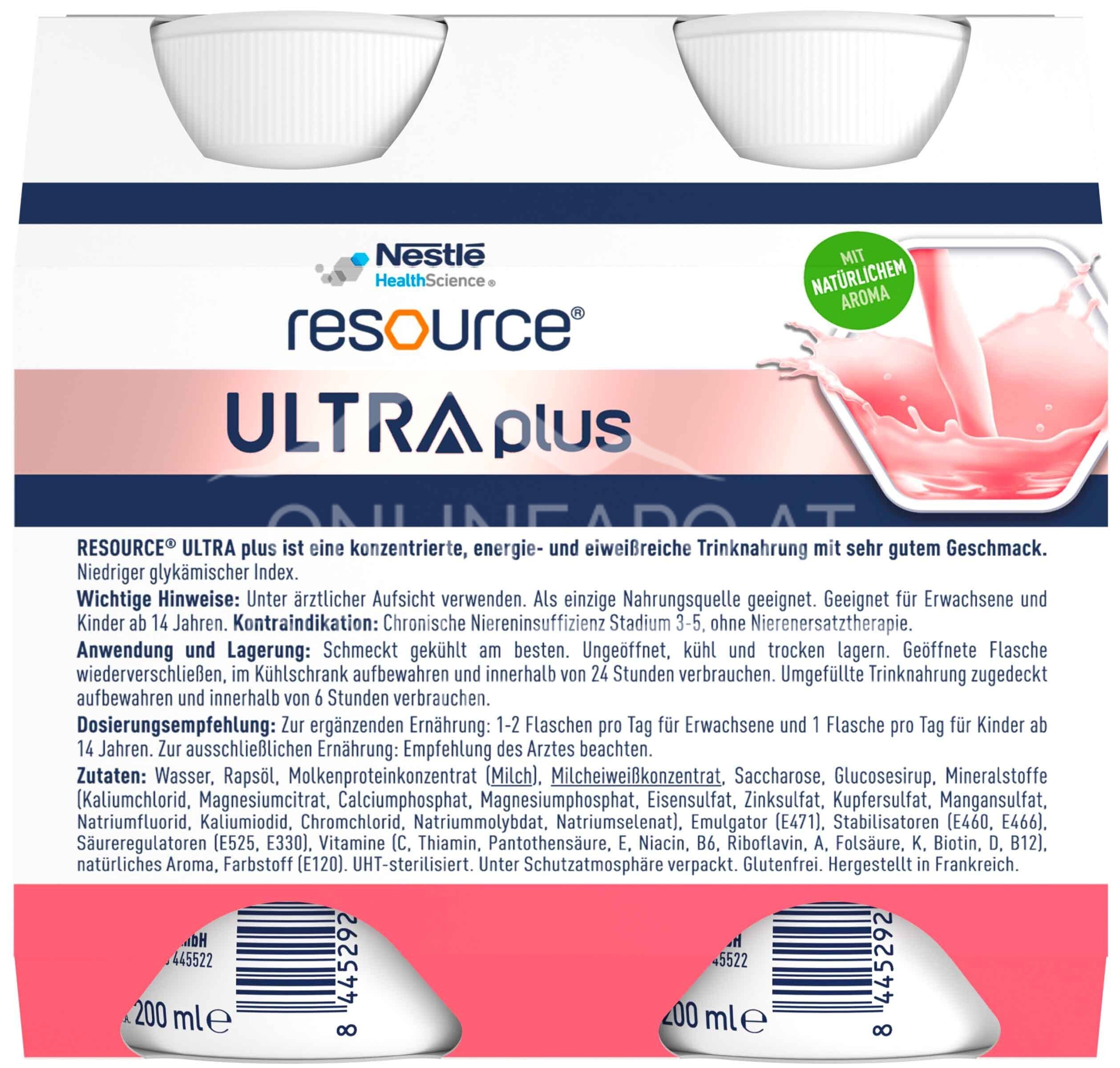 Resource® ULTRA plus High Protein Erdbeere Trinknahrung 200 ml