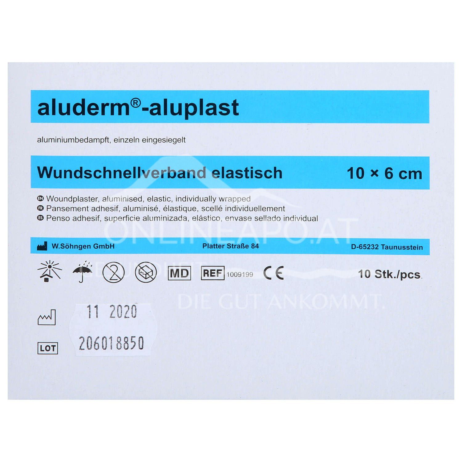 aluderm®-aluplast Wundschnellverband elastisch, 10 x 6 cm