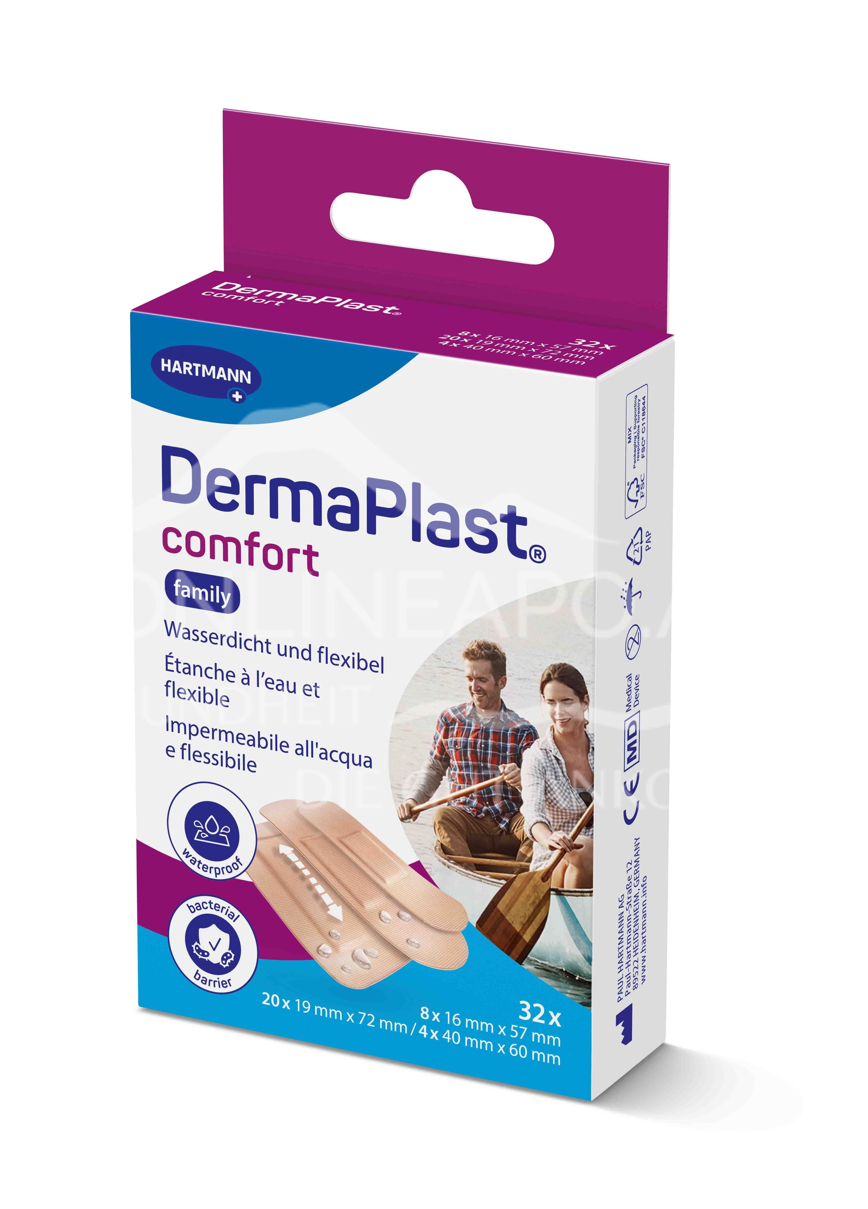 DermaPlast® Comfort Pflaster Family Packung Strips, einzeln verpackt 3 Größen, assortiert