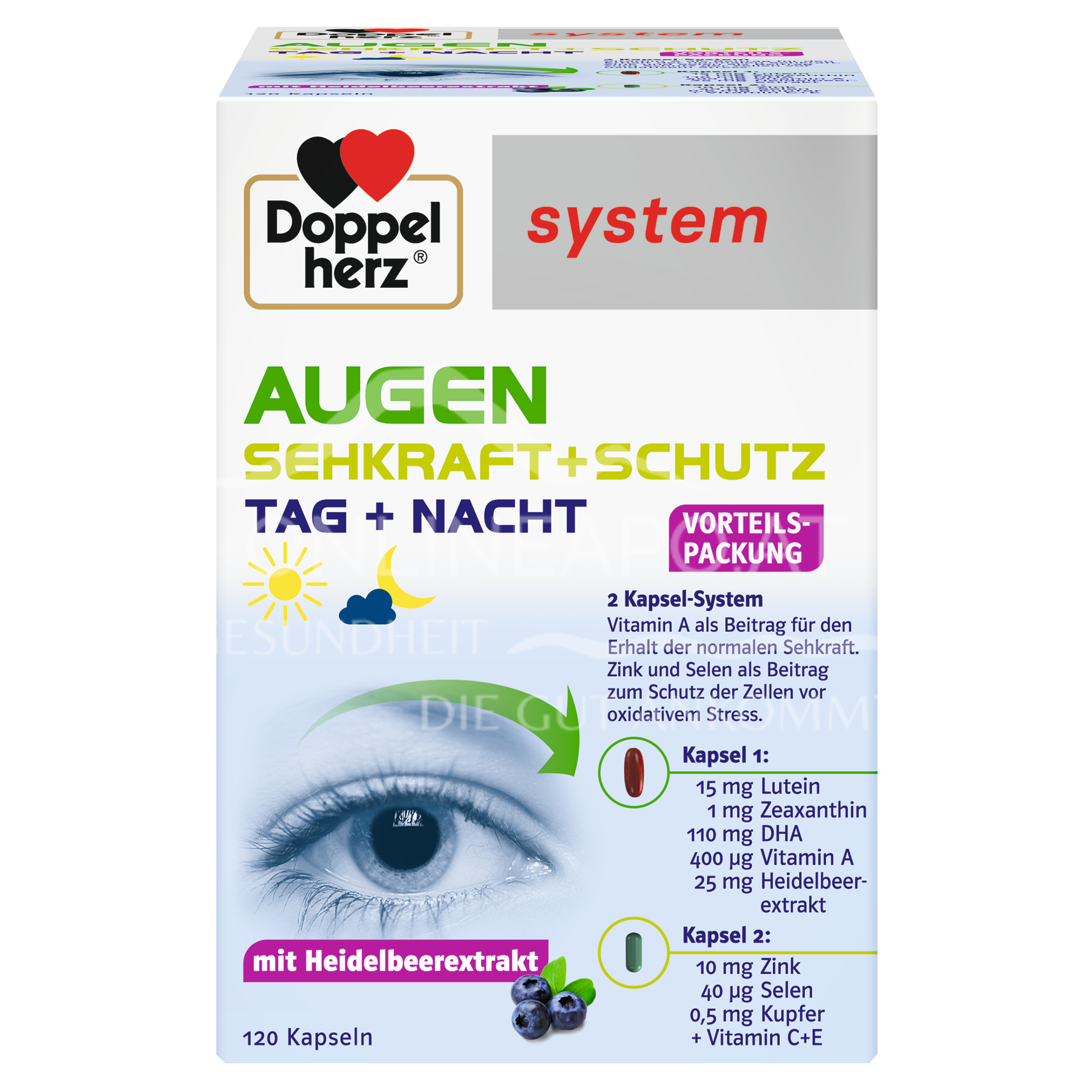 Doppelherz system AUGEN SEHKRAFT + SCHUTZ Tag + Nacht Kapseln