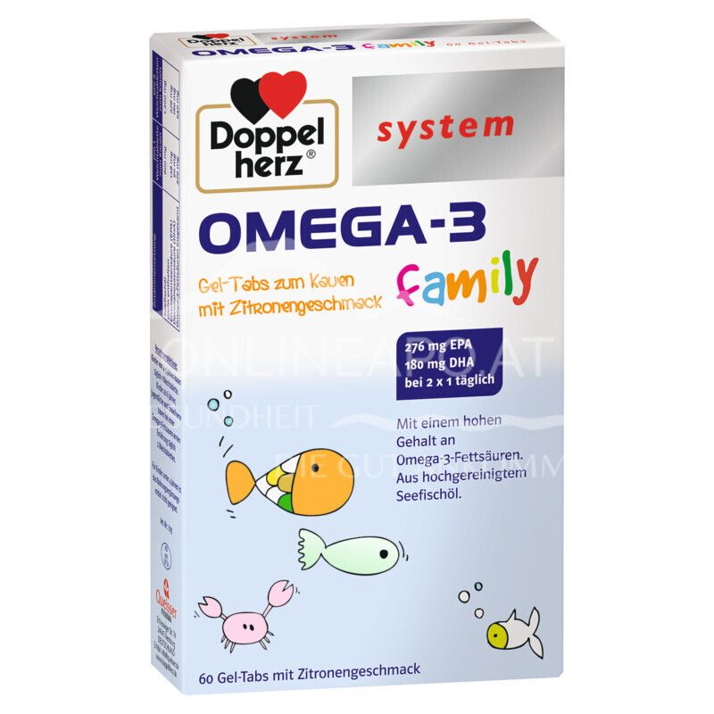 Doppelherz system OMEGA-3 family Gel-Tabs Zitrone