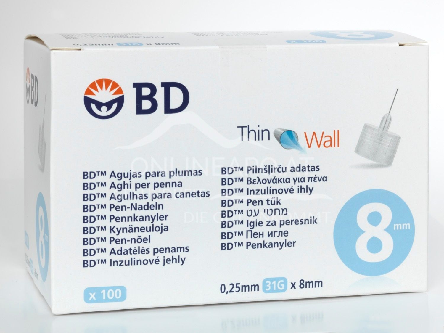 BD Micro-Fine Ultra™ Pen-Nadeln, 31 G, 0,25 x 8 mm