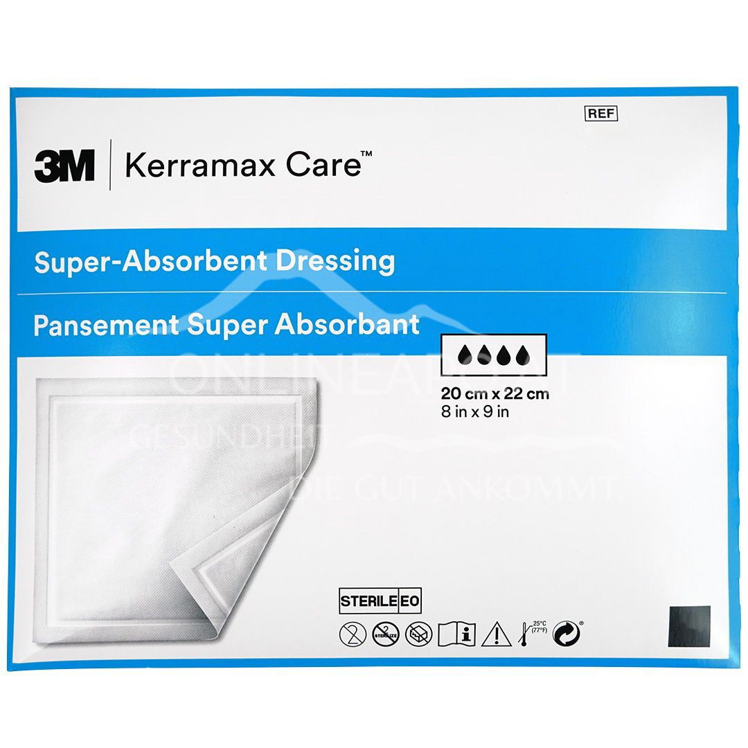 3M™ Kerramax Care™ Superabsorbent wound dressing without adhesive edge, sterile, 5 x 5 cm