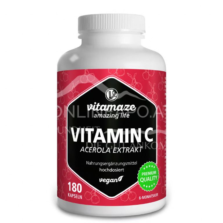 Vitamaze Vitamin C 160 mg aus Acerola Extrakt Kapseln