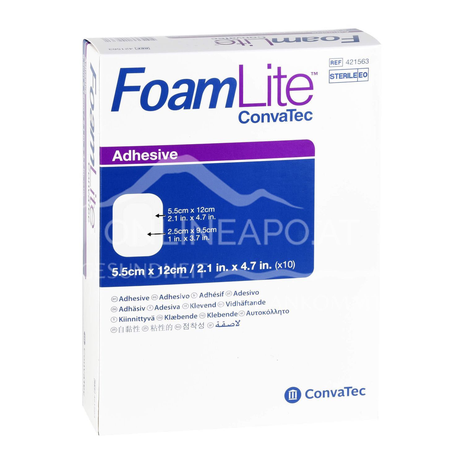 ConvaTec FoamLite Adhesive Schaumverband steril, 5,5 x 12 cm