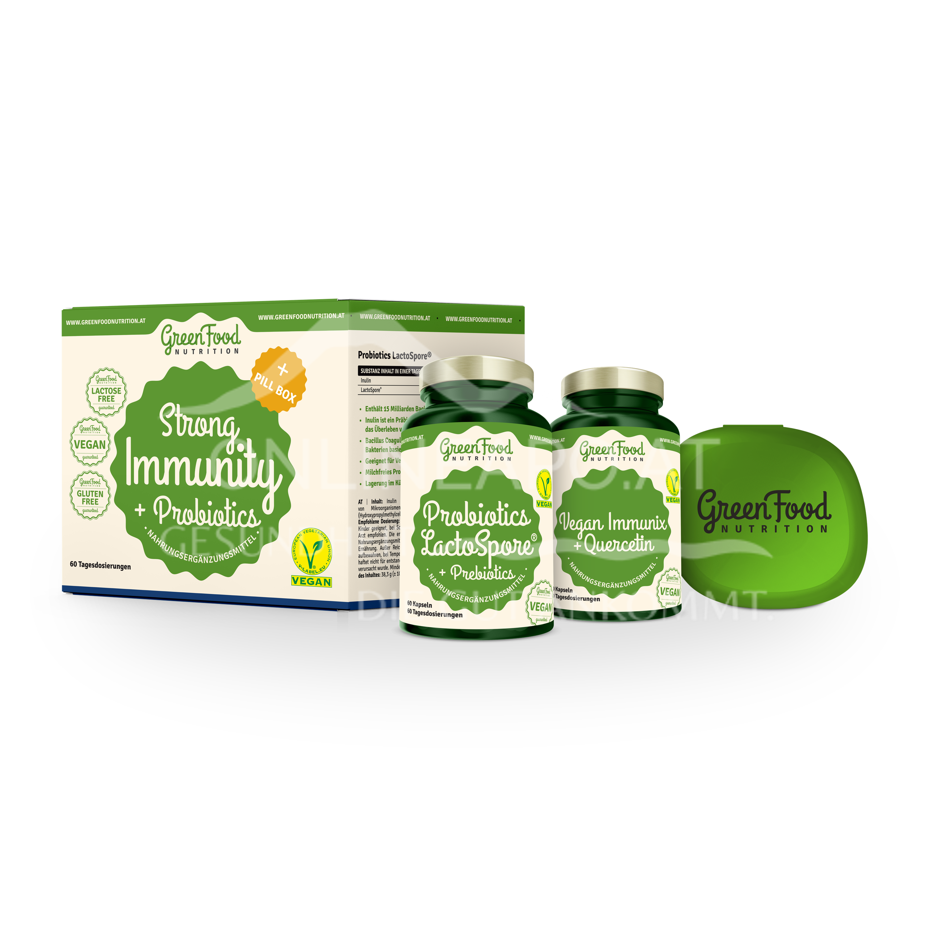 GreenFood Nutrition Strong Immunity & Probiotics + Pillbox