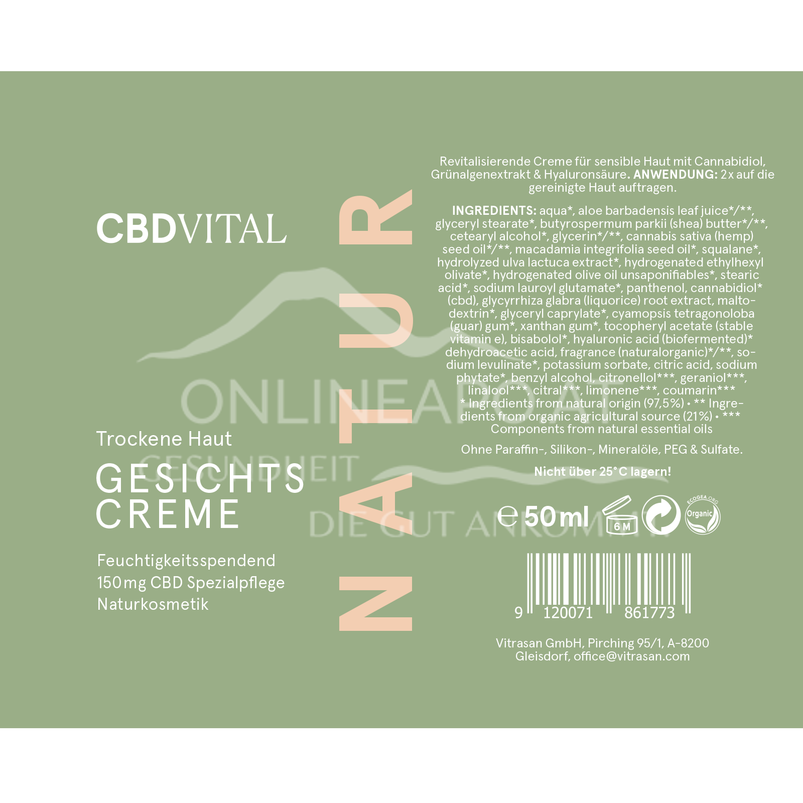 CBD VITAL Dry Skin Face Cream