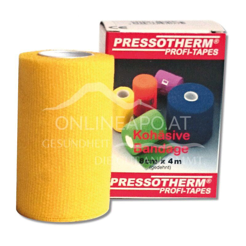Pressotherm® Bandage Kohäsive Elastische Fixierbinde 8 cm x 4 m - Gelb