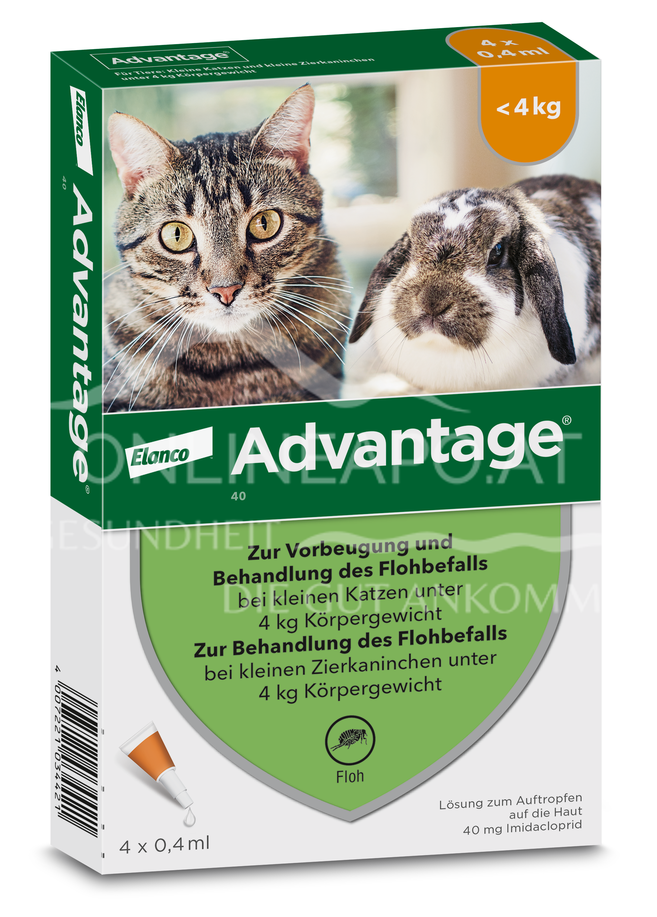 Advantage® 40 mg Lösung zum Auftropfen für Katzen und Zierkaninchen bis 4kg