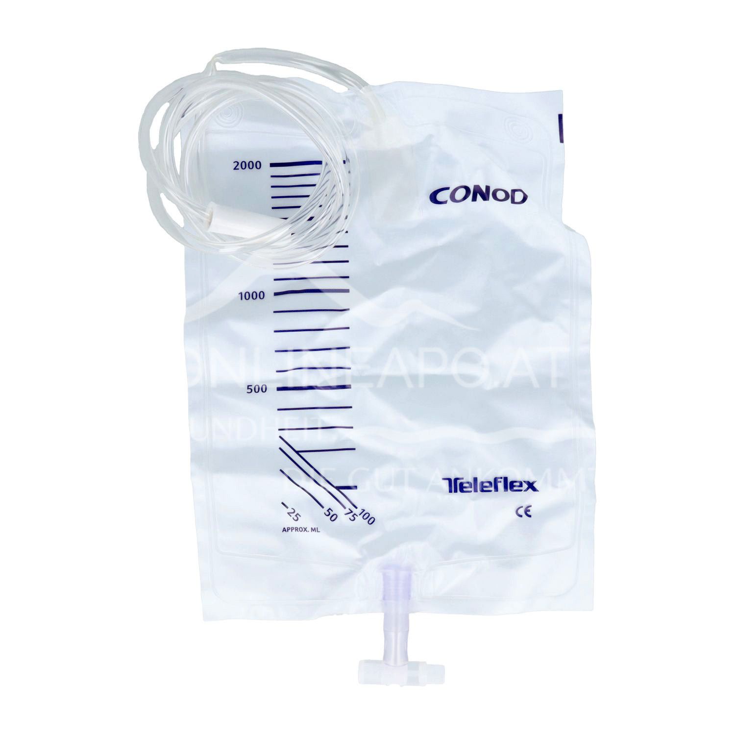 Rüsch Bett-Urinauffangbeutel unsteril mit T-Tap-Ablassventil, Schlauchlänge 130 cm