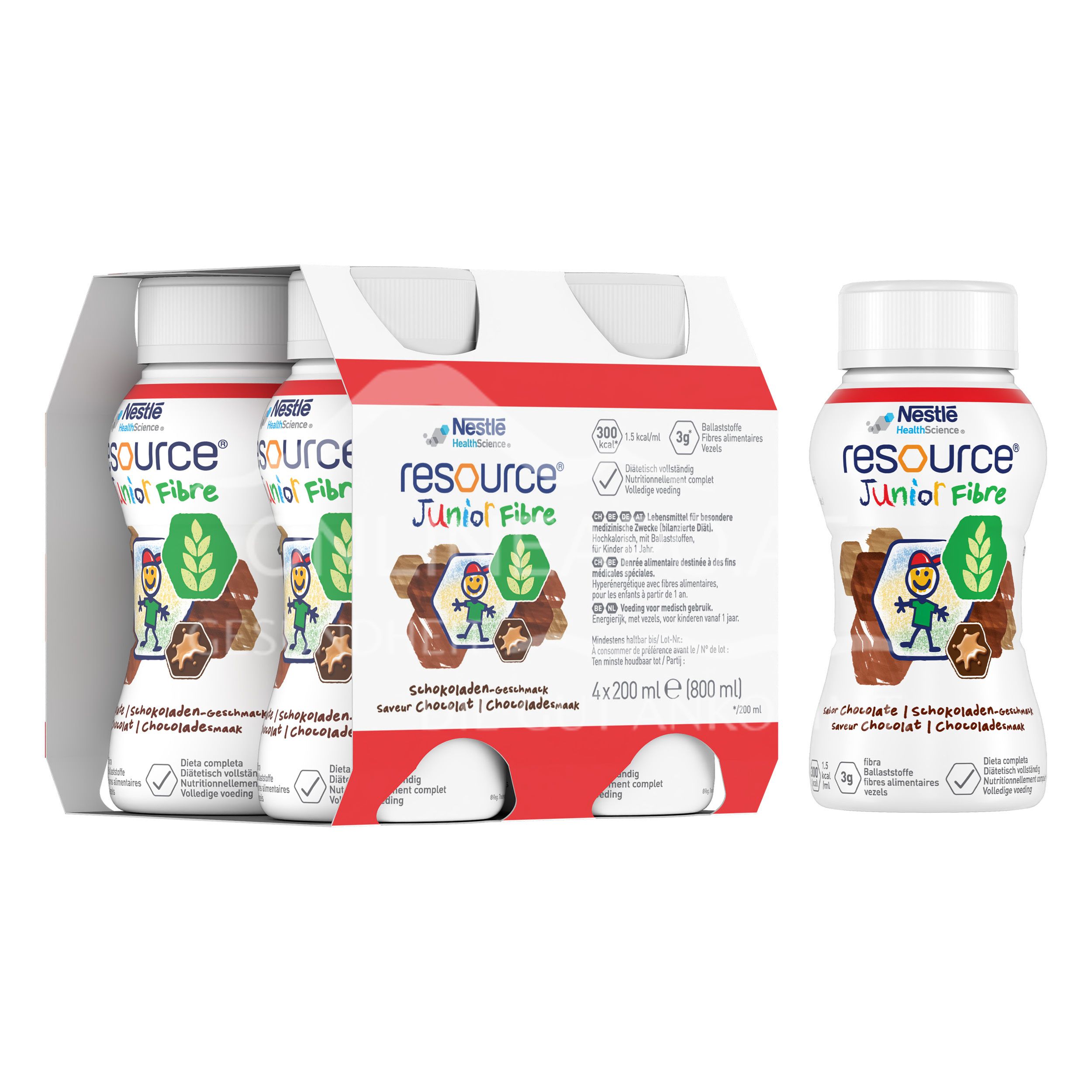 Resource® Junior Fibre Chocolate Drinking Food 200 ml