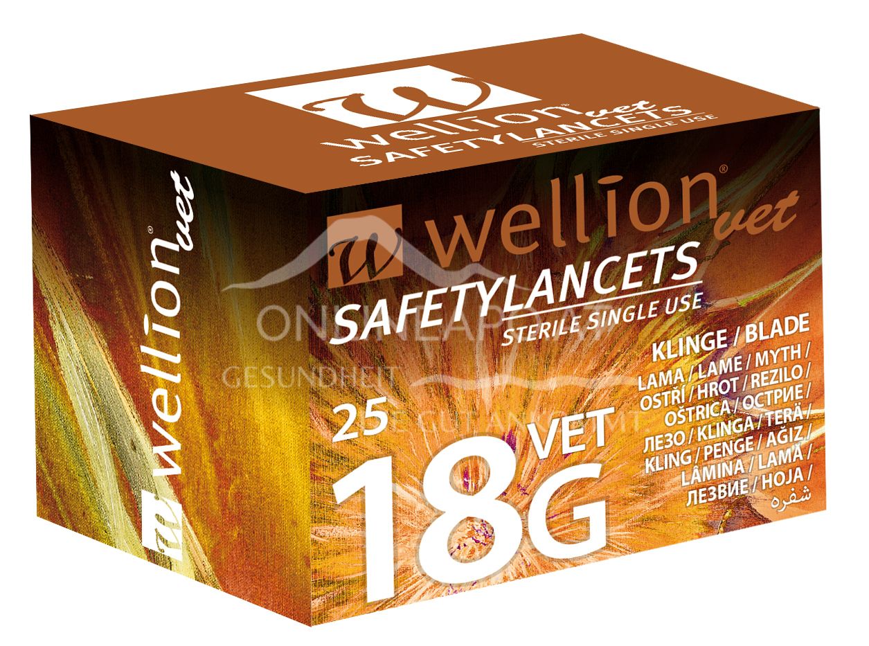 WellionVet® SafetyLancets - 18G/3mm Einmalsicherheitslanzetten für Kühe