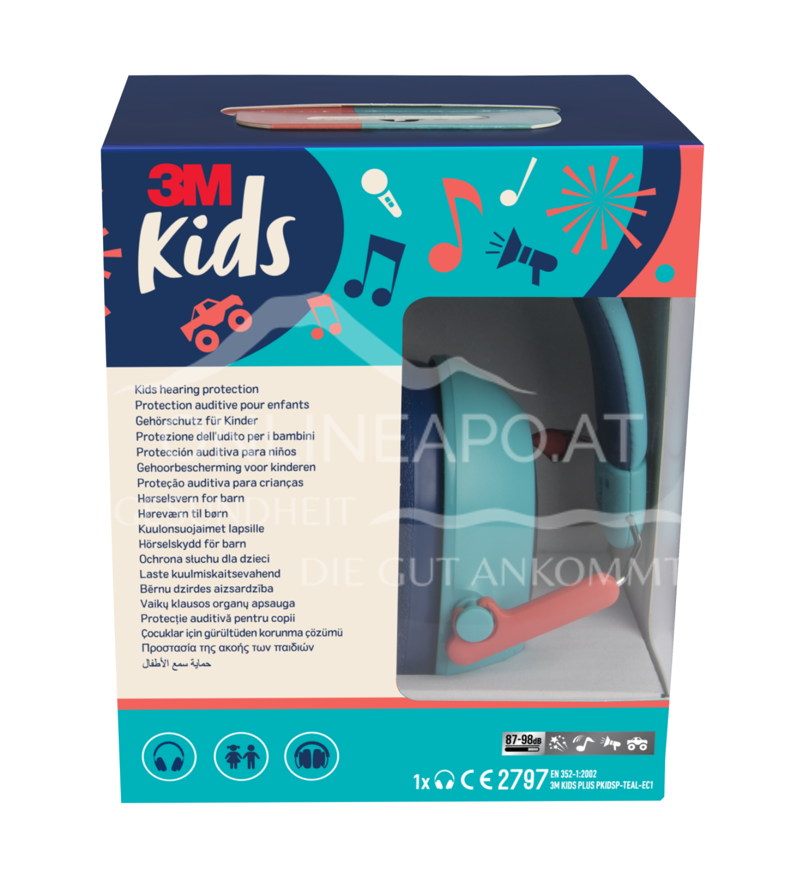3M™Gehörschutz für Kinder mit Gehörschutz PKIDSP-TEAL-E, türkis (87-98 dB)