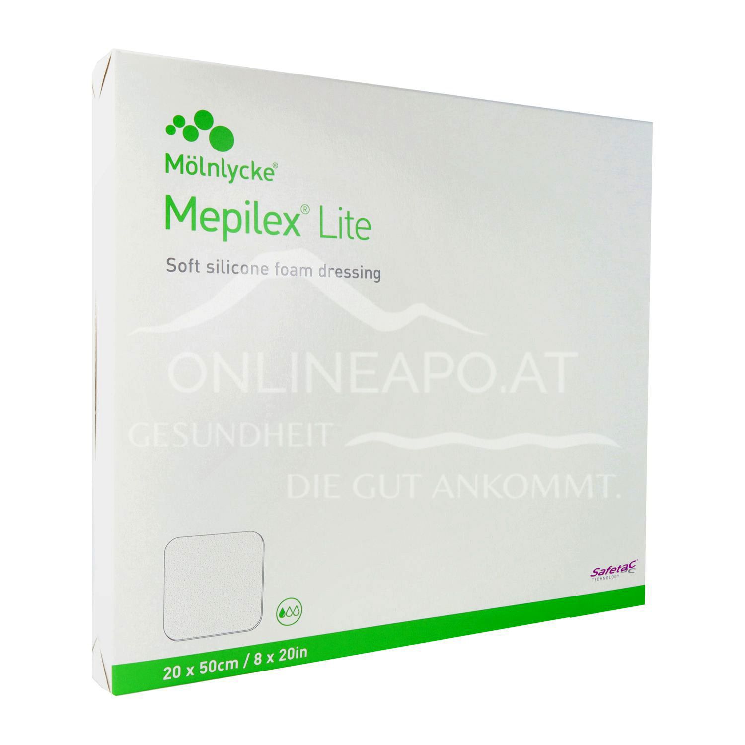 Mölnlycke Mepilex® Lite silicone foam dressing sterile, 20 x 50 cm