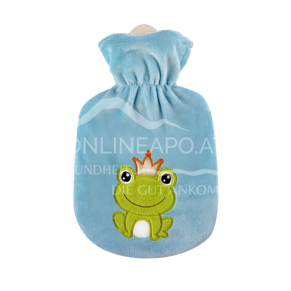 Singer children's hot water bottle Velour Frog King - 0,8L