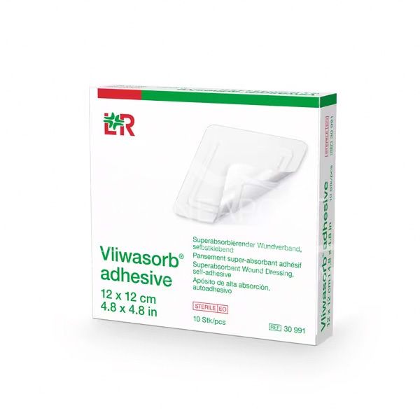 Vliwasorb® adhesive Superabsorbierender Wundverband, selbstklebend, steril 12 x 12 cm