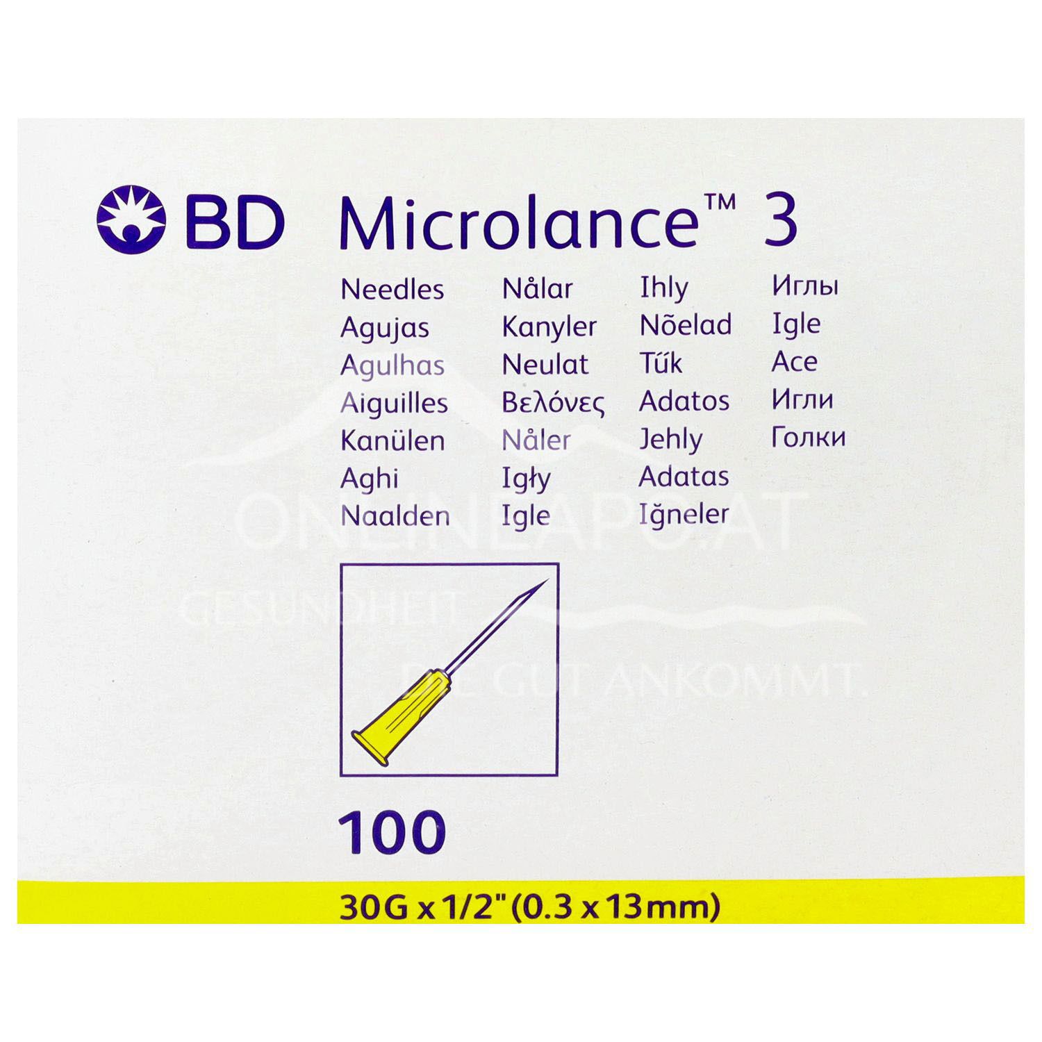 BD Microlance™ 3 Einmal-Kanülen 30 G x 1/2, 0,3 x 13 mm, gelb