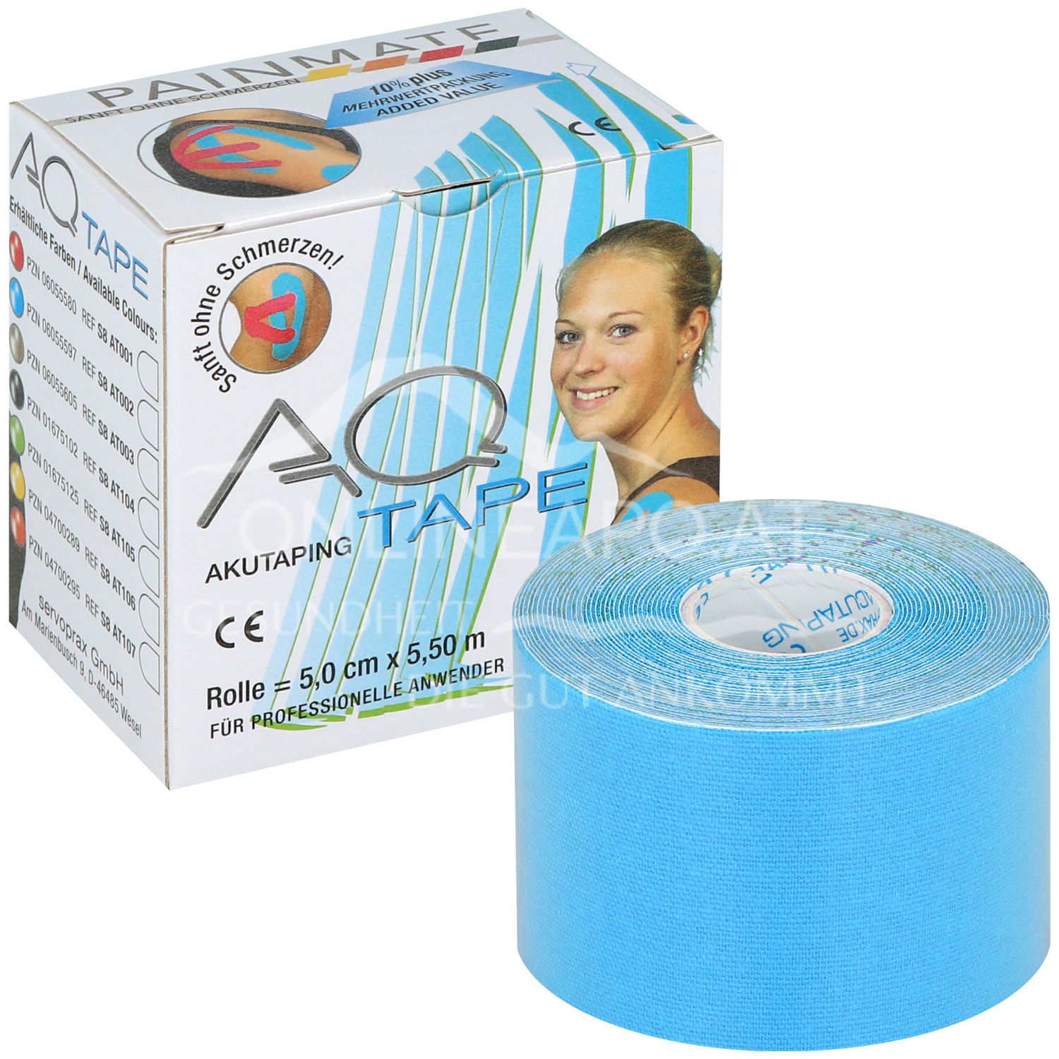 AQ® Tape für kinesiologisches Taping 5 cm x 5 m, blau