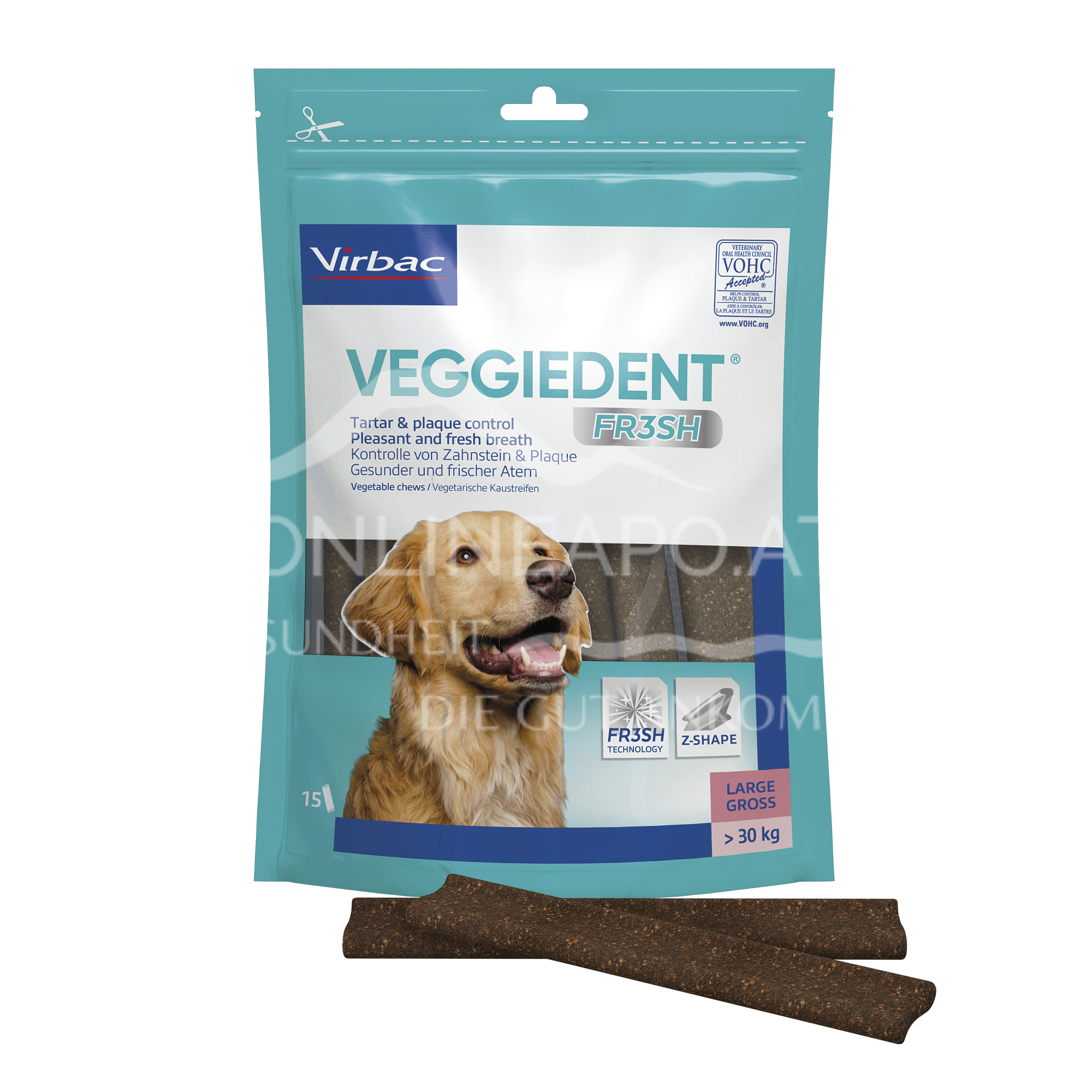 Veggiedent Fr3sh L - Chewing strips for dogs over 30 kg body weight