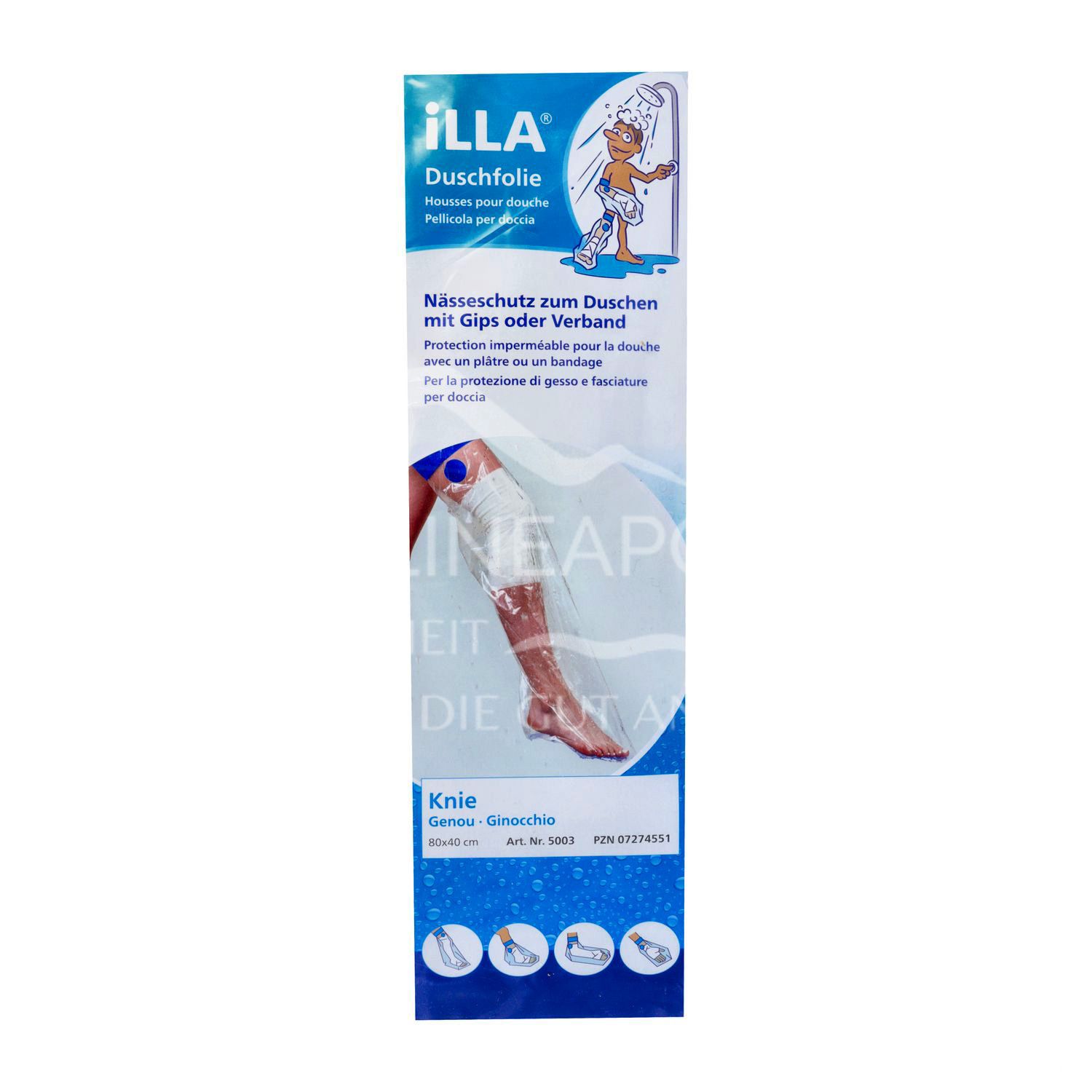 ILLA® Duschschutzfolien Knie lang 80 x 40 cm