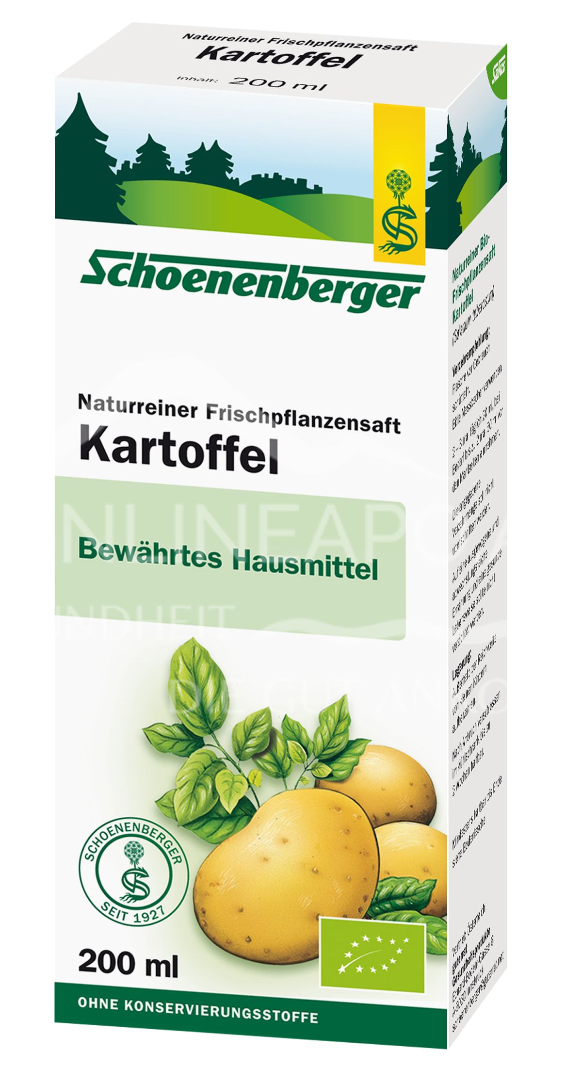 Schoenenberger Kartoffel Naturreiner Frischpflanzensaft (BIO)