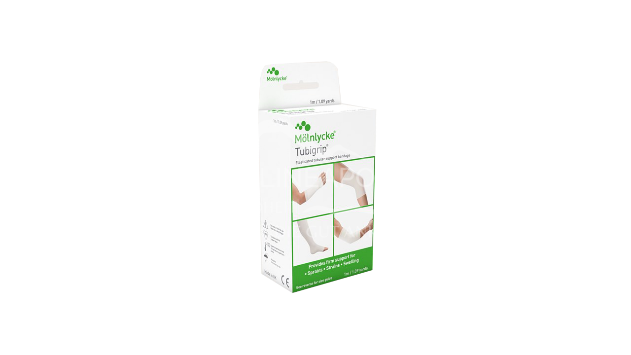 Tubigrip tubular bandage elastic, size F, 10 cm x 1 m, skin colour